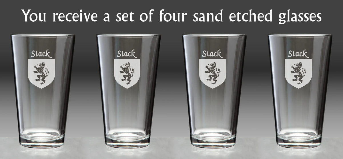 Irish Coat of Arms Pint Glasses Set of 4 L7137