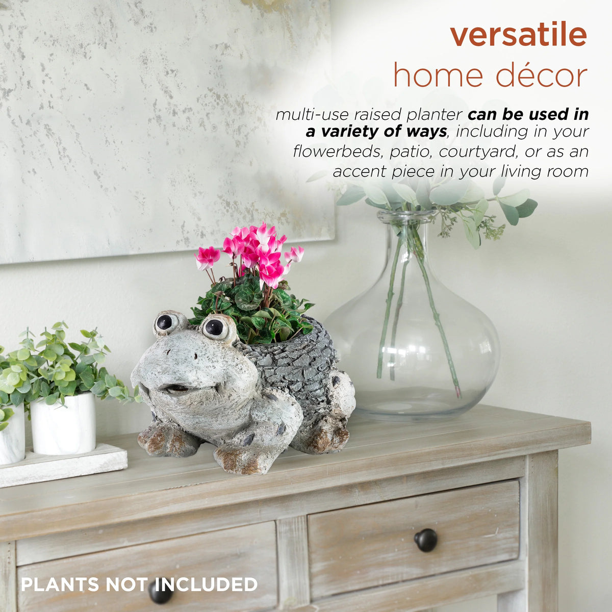 Ceramic Frog Planter, Gray N637