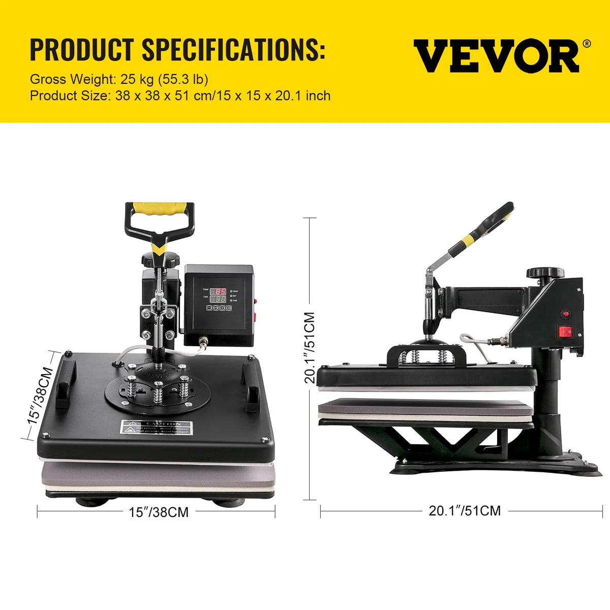 12 x 15 inch 5 in 1 Heat Press Machine N351