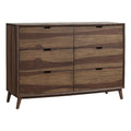 Caramel Brown Wood Double Drawer Dresser X5828