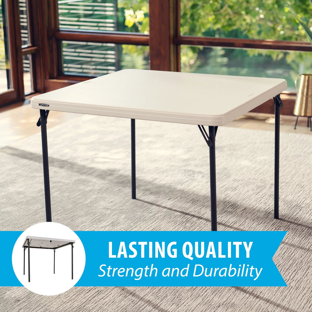 37 inch Square Folding Table White Granite N444