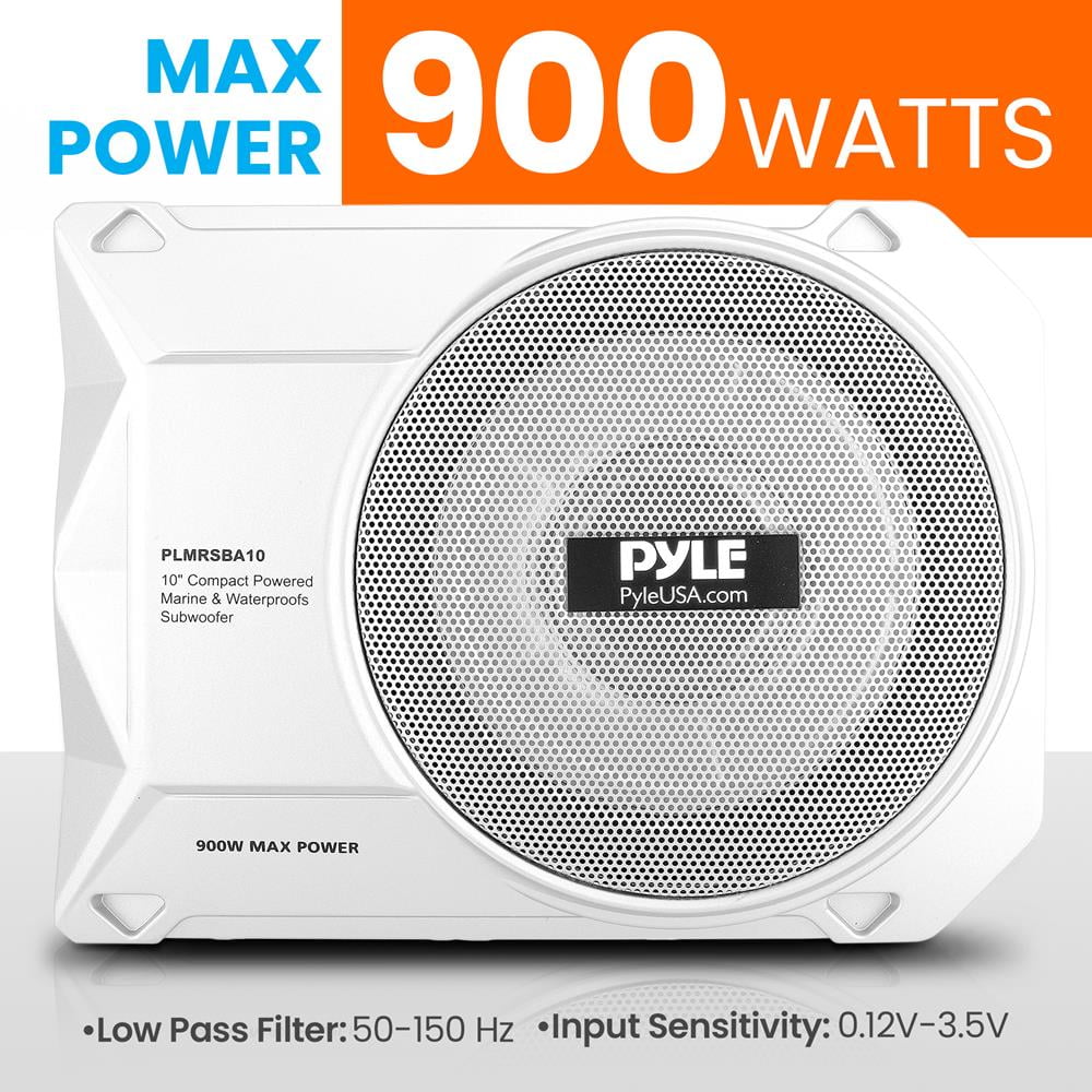 10-Inch Low-Profile Amplified Car Subwoofer W3841