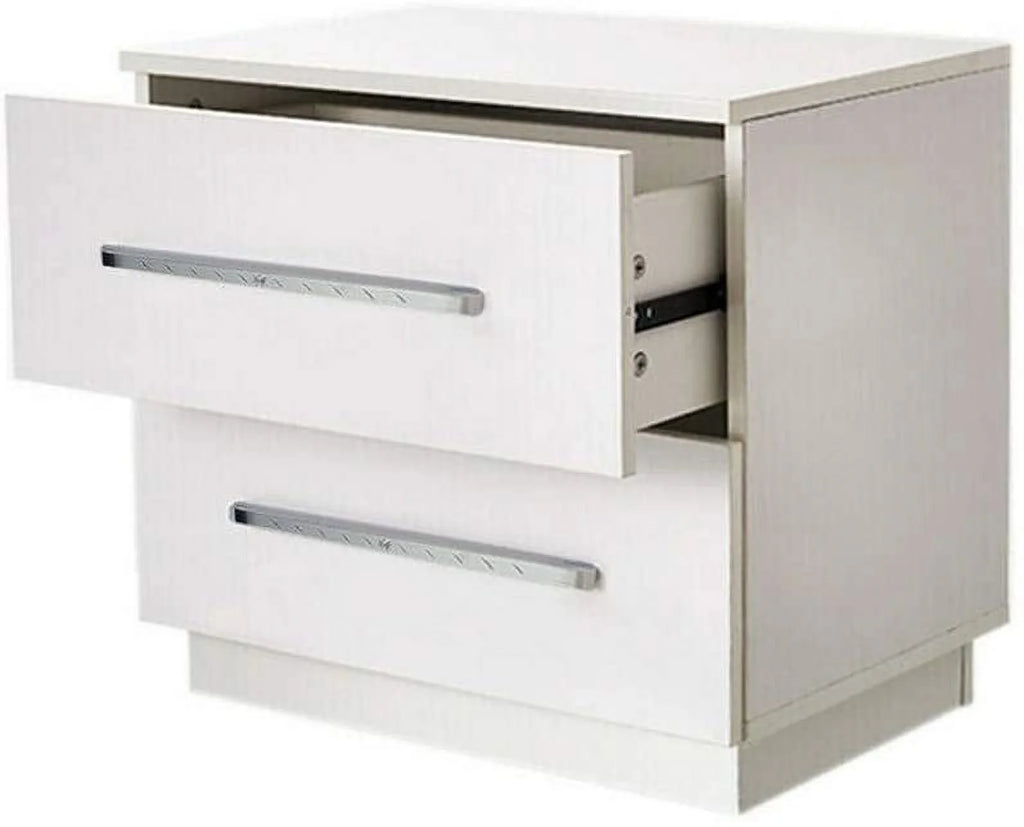 Light Yellow 2 Drawer High Gloss Nightstand G9992