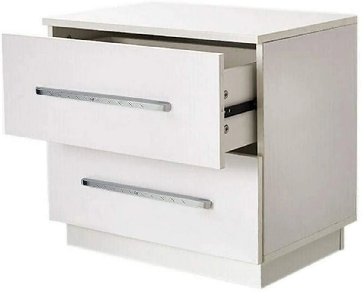 Light Yellow 2 Drawer High Gloss Nightstand G9992