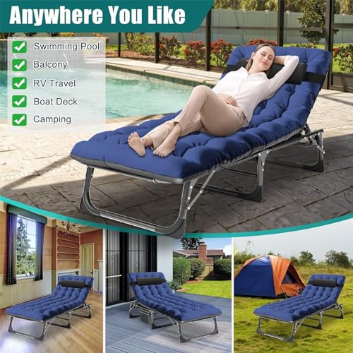 2 Pack Heavy Duty Folding Camping Cot with Mattress and Carry Bag X5302