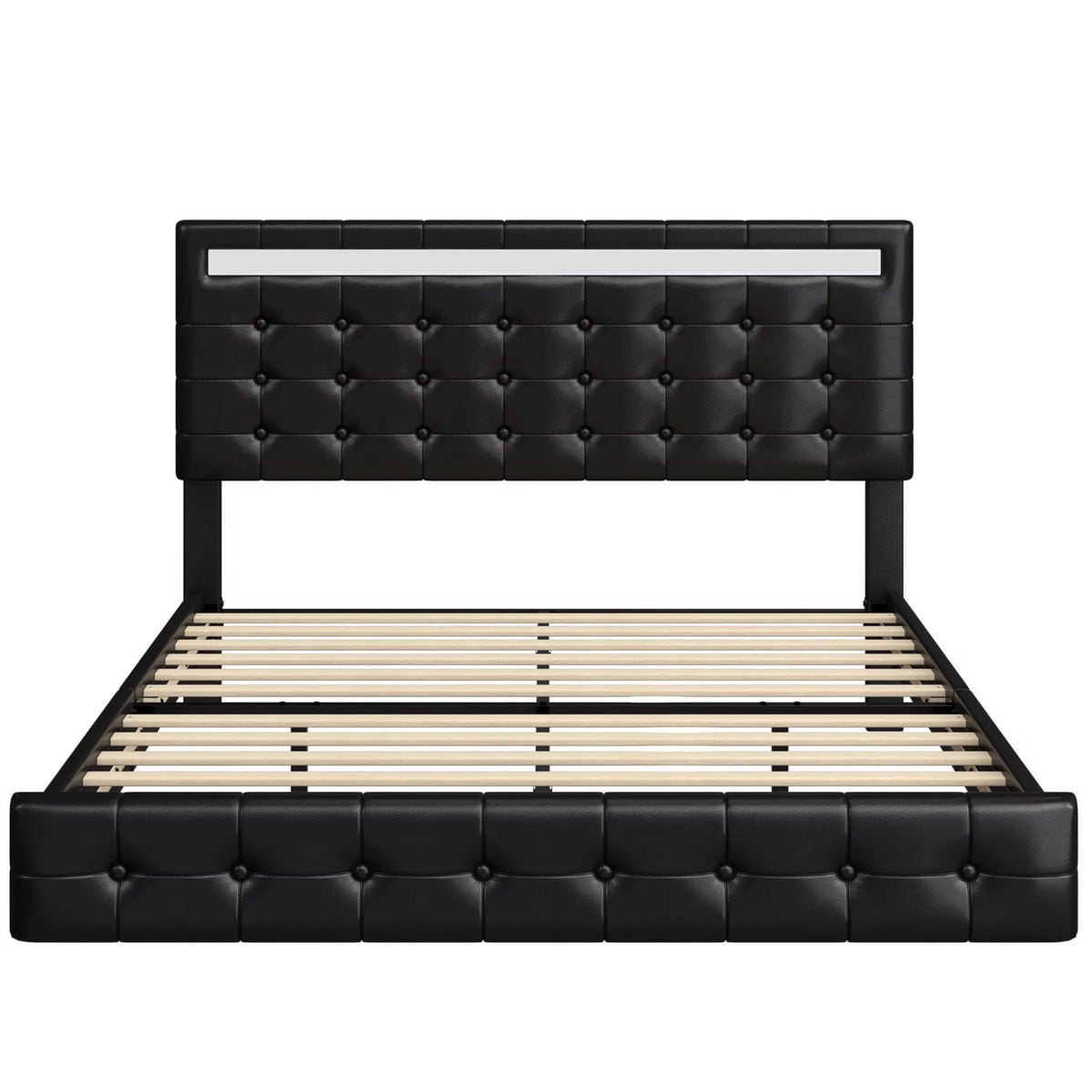 King LED Platform Bed with Under Bed Storage V260058