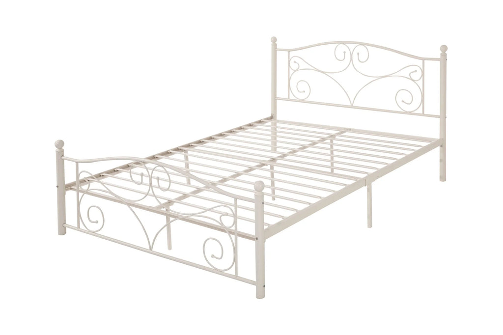 Queen Size Metal Bed Frame with Headboard and Footboard O924709