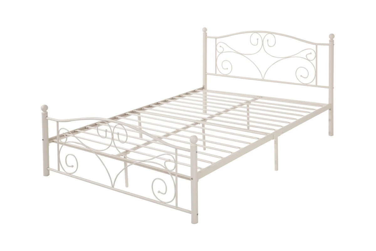 Queen Size Metal Bed Frame with Headboard and Footboard O924709