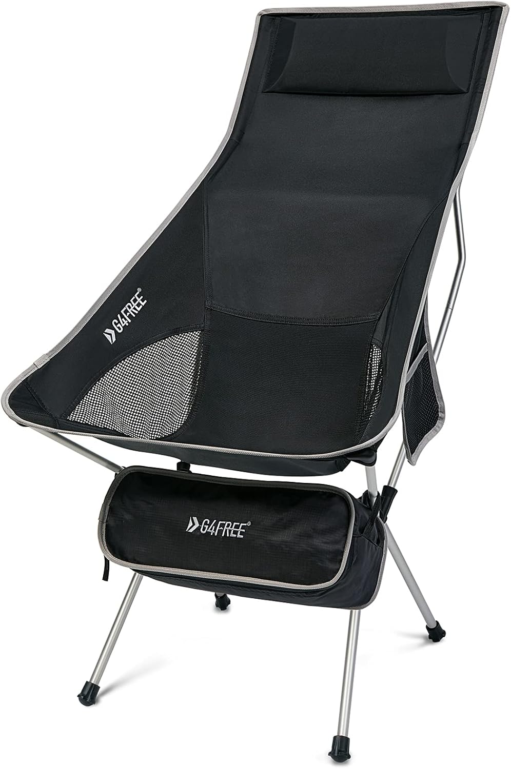 Lightweight Portable High Back Camping Chair with Headrest & Pocket G68516