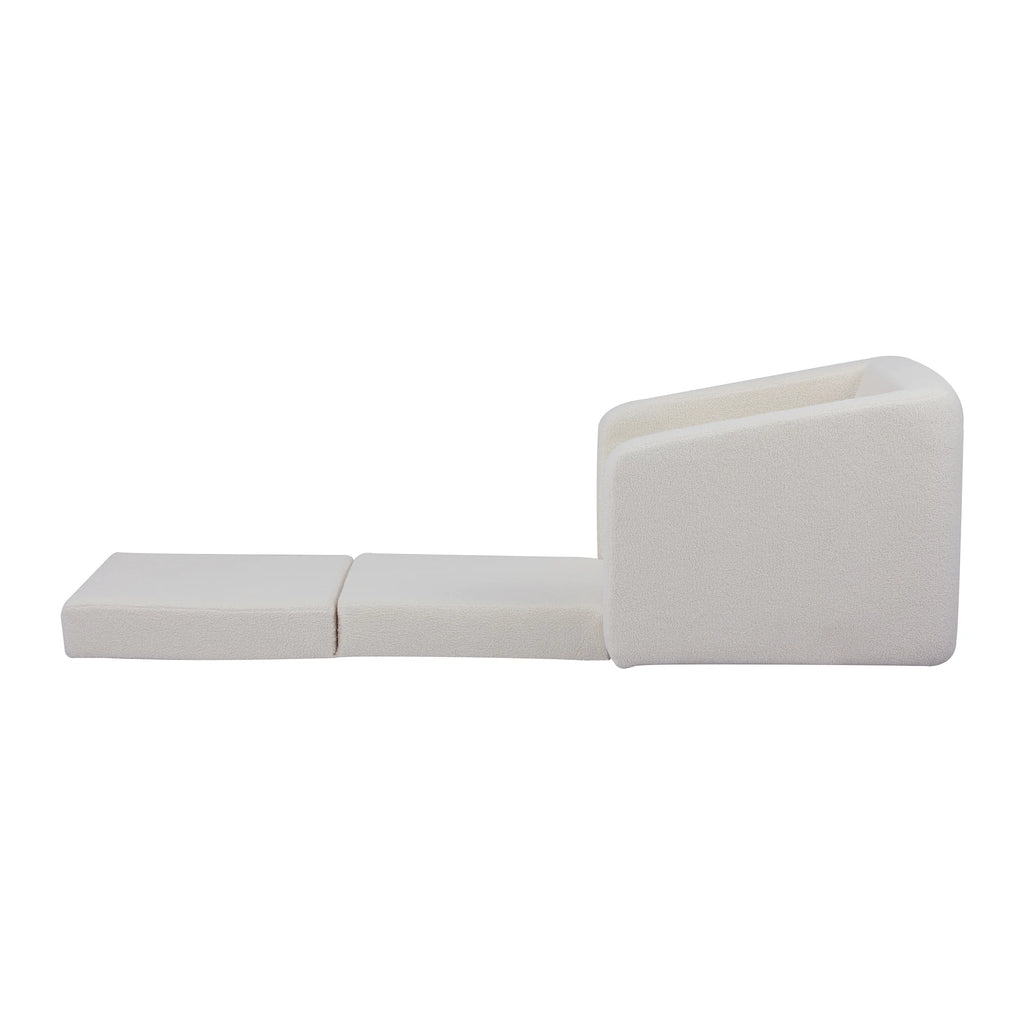 Ivory Polyester Sherpa Convertible Chair B4029