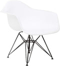 White Arm Shell Chair with Black Legs K905