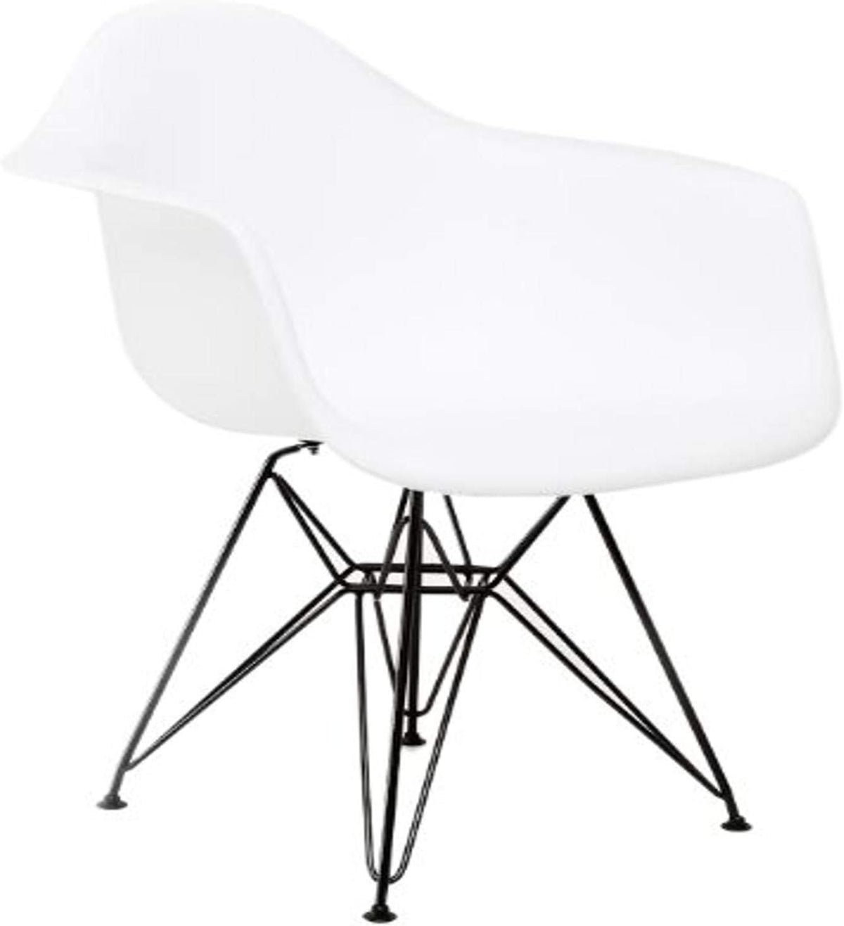 White Arm Shell Chair with Black Legs K905