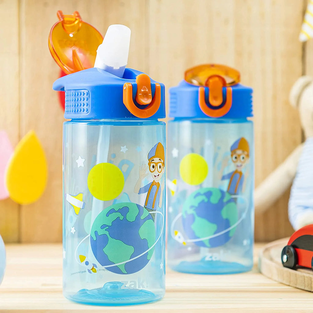 16 oz Pack of 2 Kids Water Bottle with Spout Cover and Carrying Loop L576366