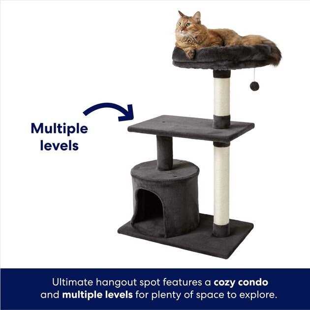 38-in Cat Tree with Condo and Top Perch H5525