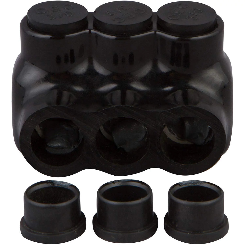 Black Insulated Multi-Cable Connector 3 Ports T7217