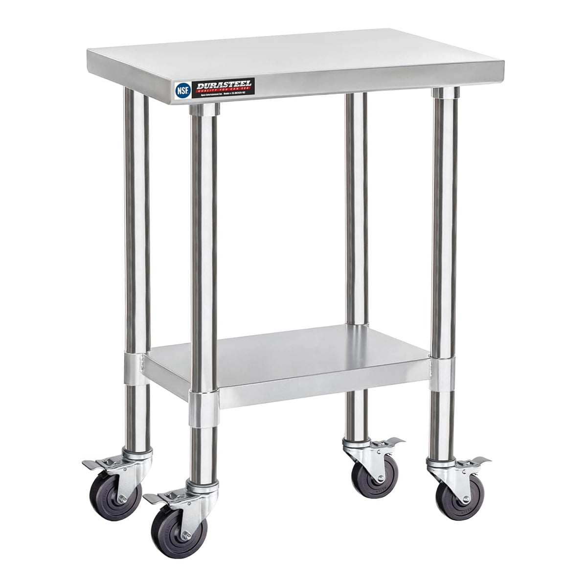 Stainless Steel 24 x 18 Inch Metal Work Table Cart with Caster Wheel L551
