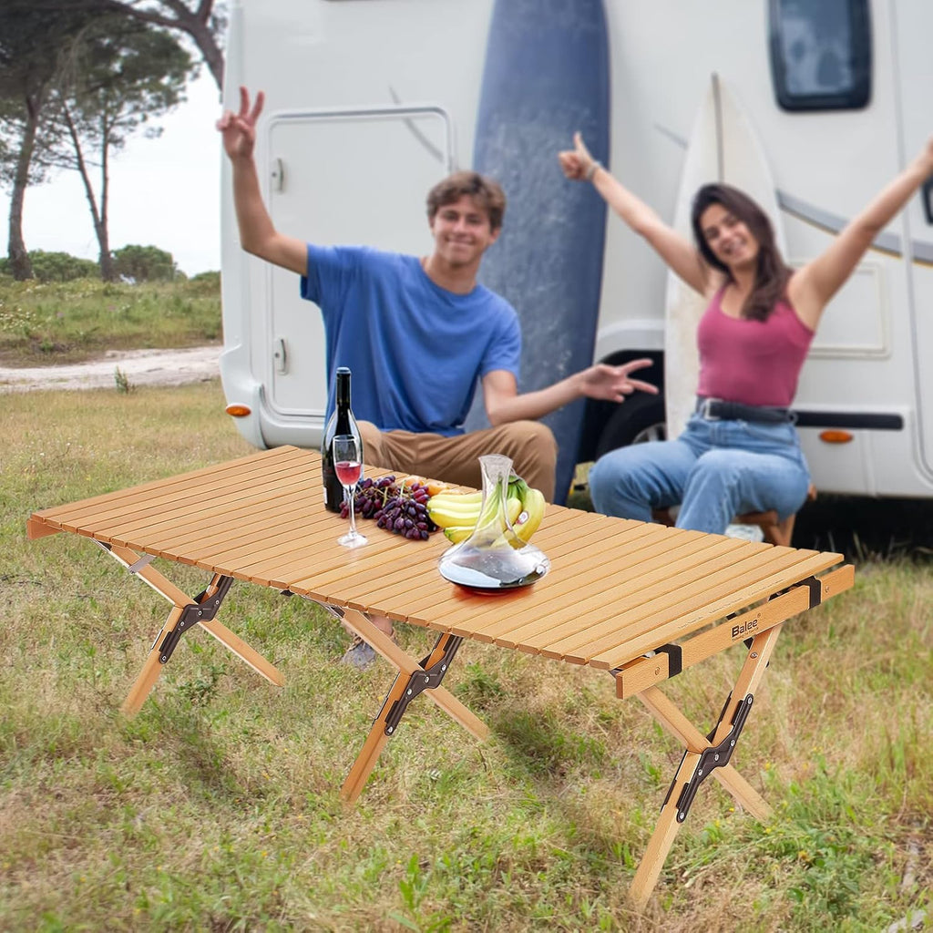 4ft Folding Wood Picnic Table with Carry Bag M3693
