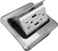 USB Pop Up Receptacle Floor Outlet Countertop Box, Brushed Stainless, Pack of 2 P4175
