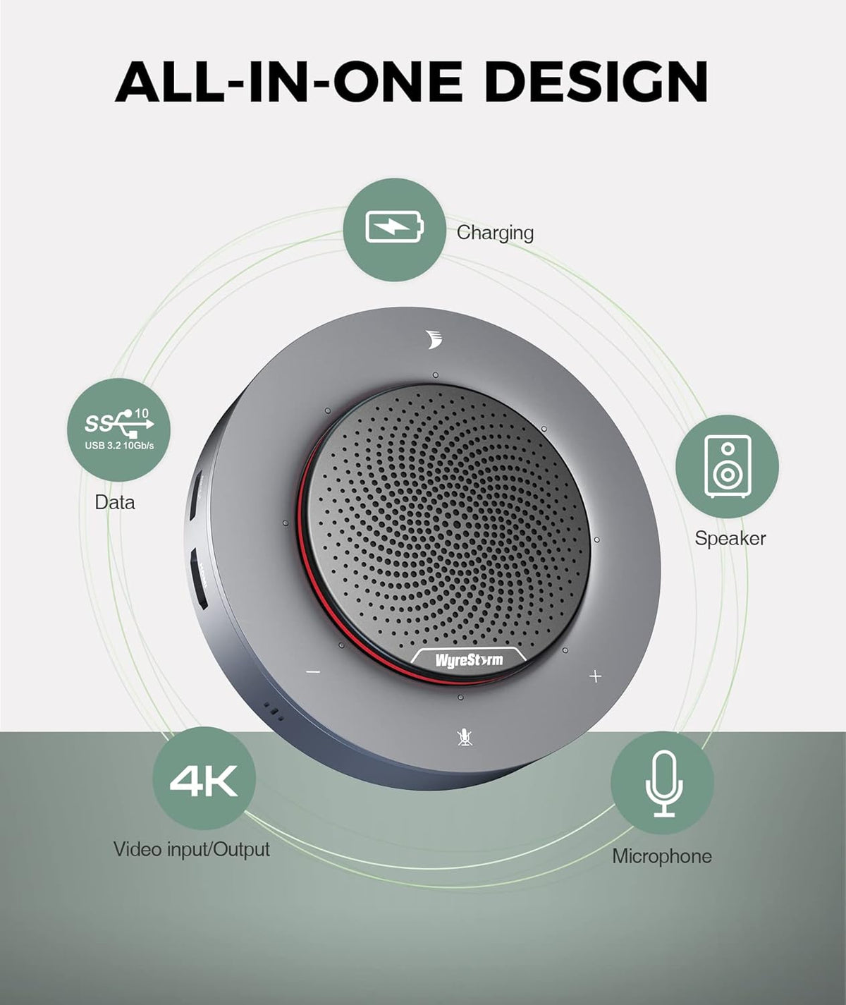 Conference Speaker with 4 Noise-canceling Mics and USB-C Docking Function V760