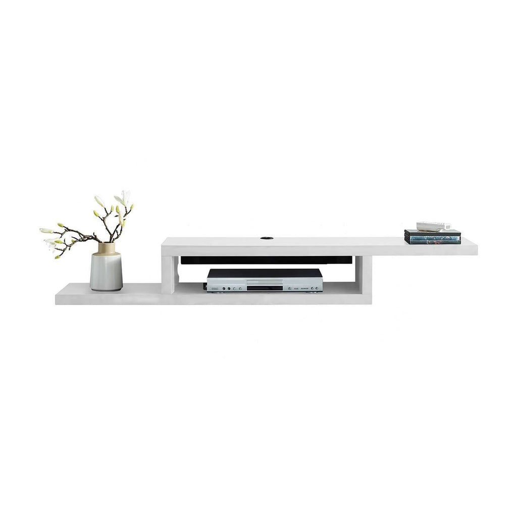 White Wall Mounted Wood Media Console Y773