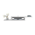 White Wall Mounted Wood Media Console Y773