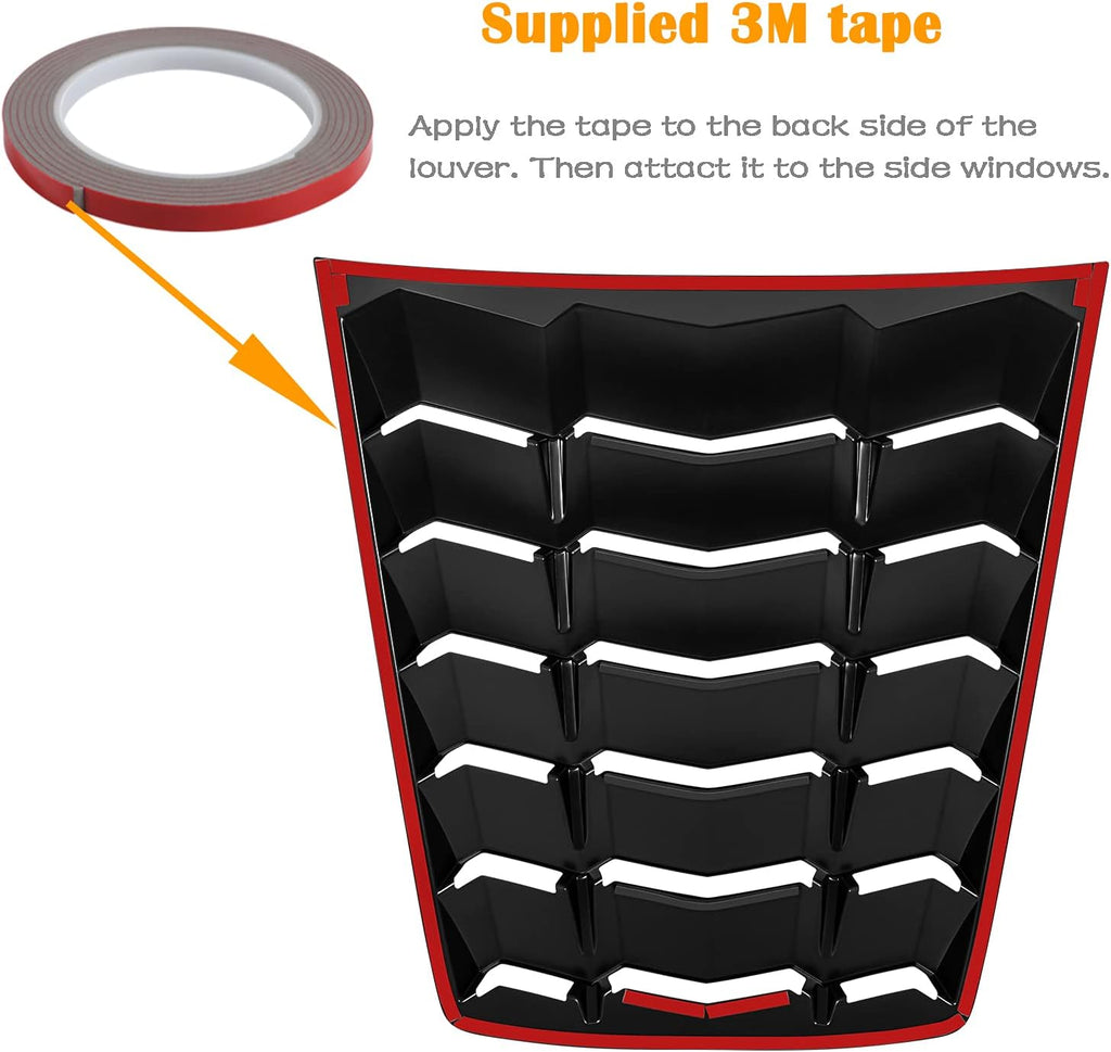 Rear Window Louver Sunshade Cover ABS Matte Black L495