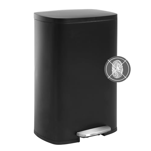 White 13 Gallon Stainless Steel Step Waste Bin K7349