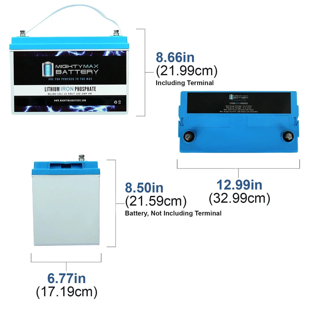 12V 100AH Lithium Replacement Battery 3 Pack K85960