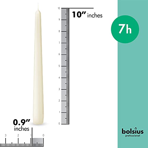 Ivory Taper Candles 100 Count 10 Inch Cotton Wick Z6277