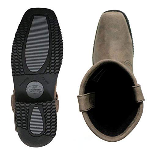 Stone Wash Brown 11-inch Tall Harness Leather Boots P288