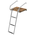 Whitecap Swim Platform with 3-Step Telescoping Ladder for Boats with Inboard/Outboard Motors Teak J24940