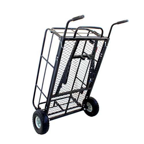 Foldable Cargo Carrier Cart With Quick Detachable Basket Rack With 10 inch Flat Free Tires F70096