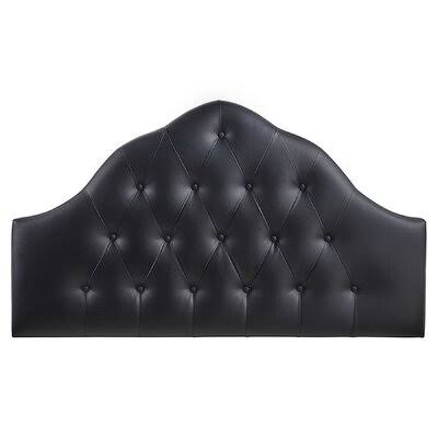Queen Black Upholstered Panel Headboard X8211