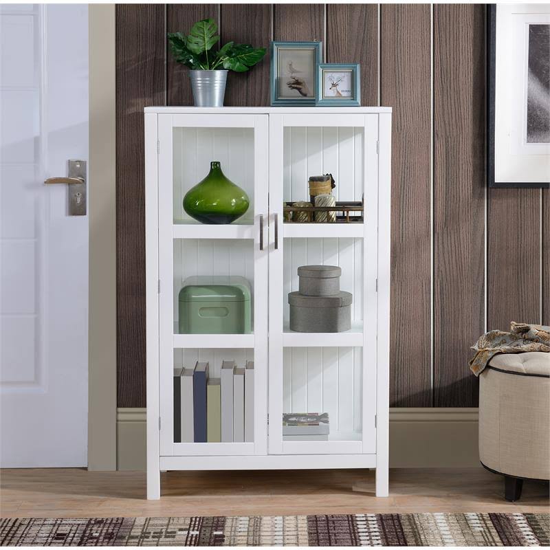 White Contemporary Wood Display Cabinet P933810