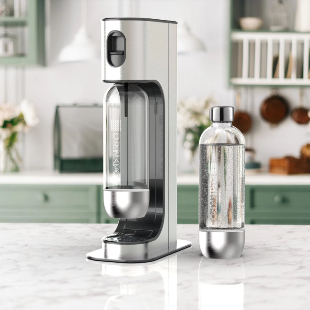 Stainless Steel Sparkling Water Machine with 1 CO2 Cylinder and 3 Bottles F6605