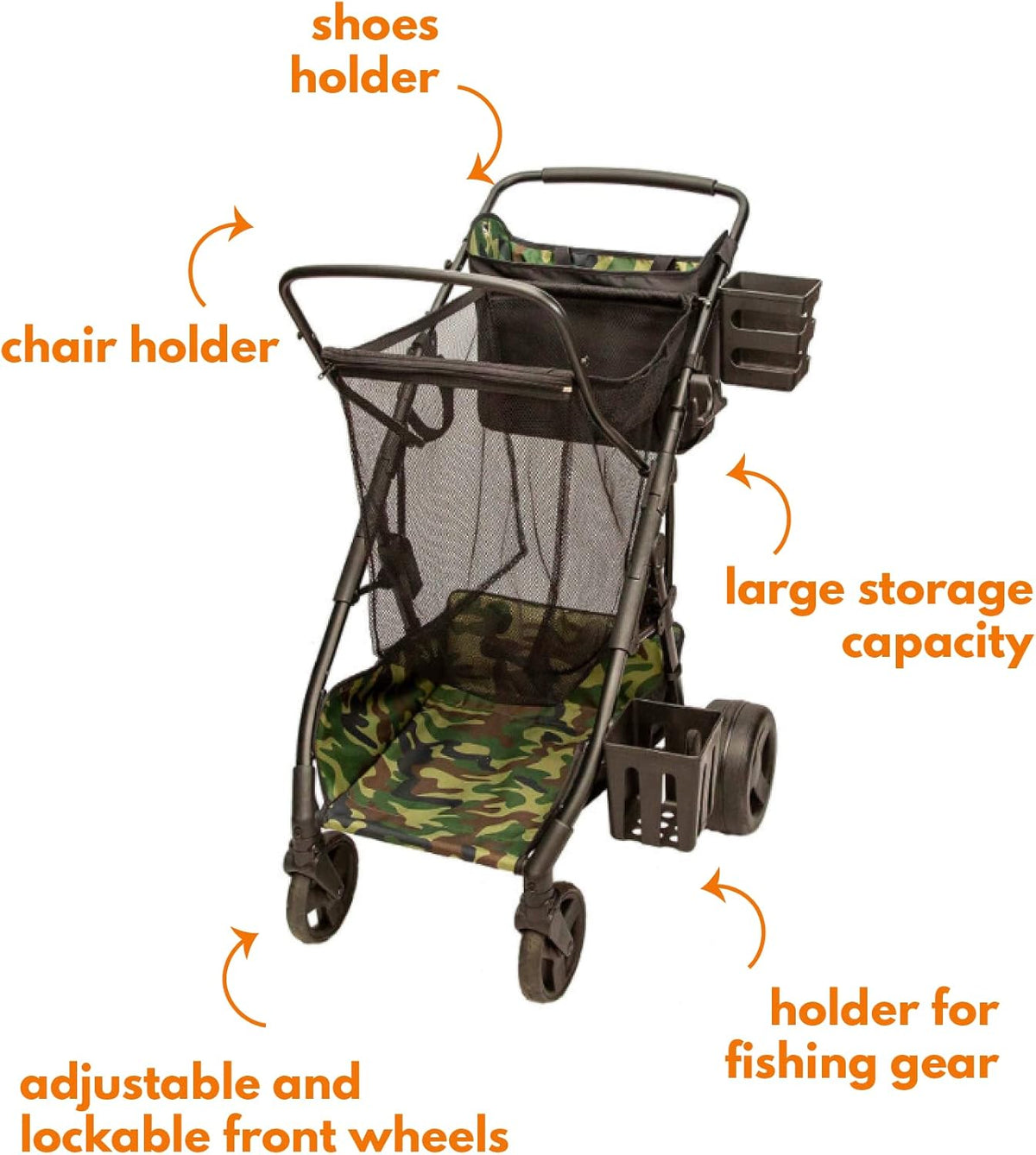 Compact Collapsible Fishing Cart with Oversized Wheels T549