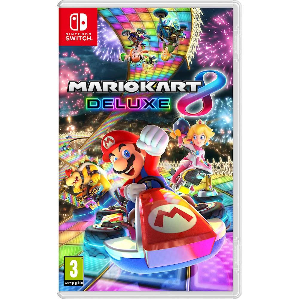 Coral Nintendo Switch Lite Console with Mario Kart 8 Deluxe, Protective Case, Screen Protector and Screen Cleaning Cloth Bundle Z729039