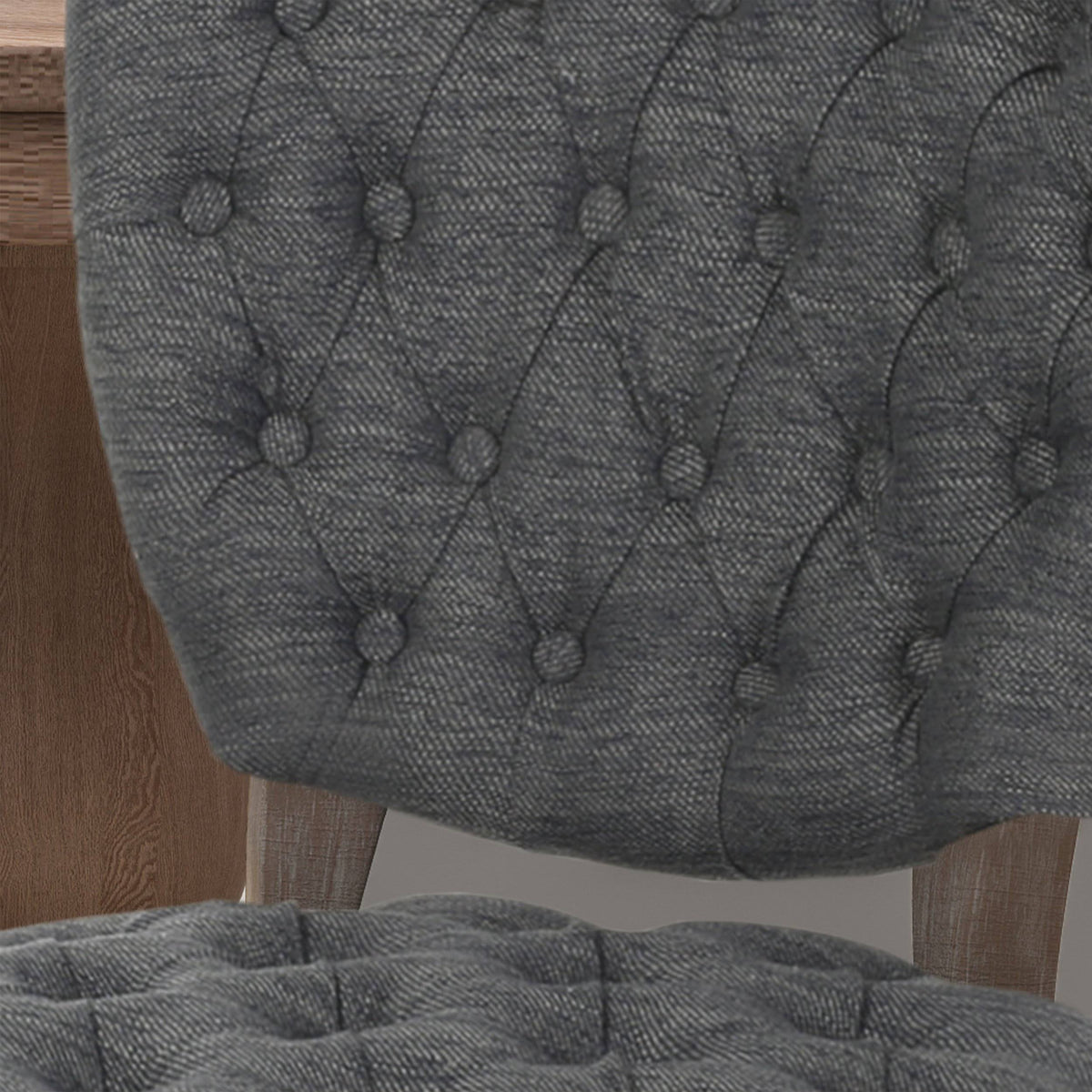 Tufted Dining Chair with Cabriole Legs Set of 2 Light Gray Y29572
