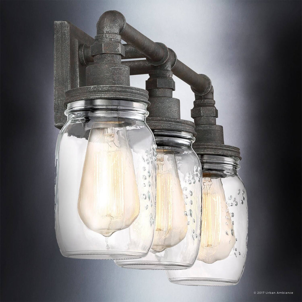 Industrial Bathroom Light, Medium Size, Antique Black R3981