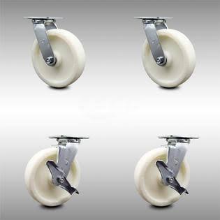 8” SS Nylon Caster with Top Lock Brakes N886