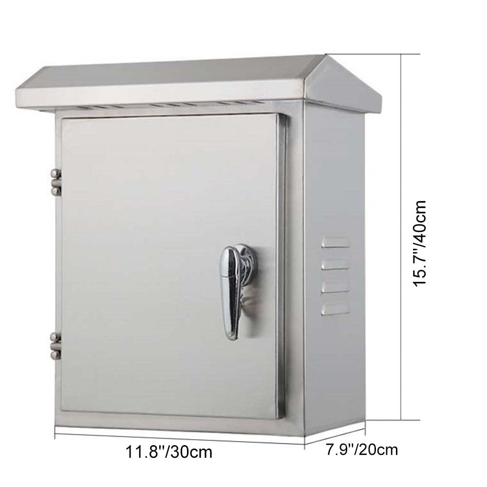 304 Stainless Steel Electrical Enclosure Box 20'' x 16'' x 8'' IP65 Weatherproof with Mounting Plate X905693