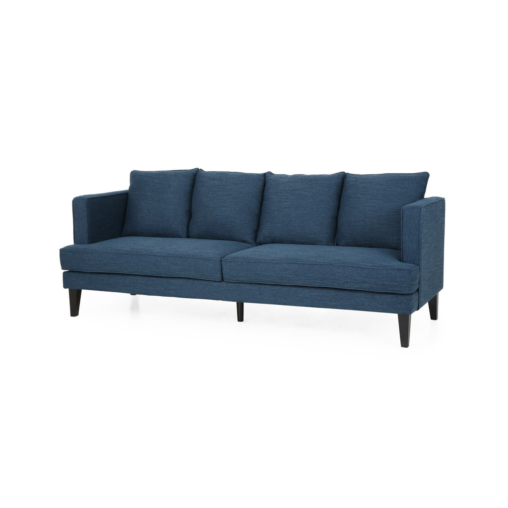Navy Blue Fabric Sofa with Cushions N56103