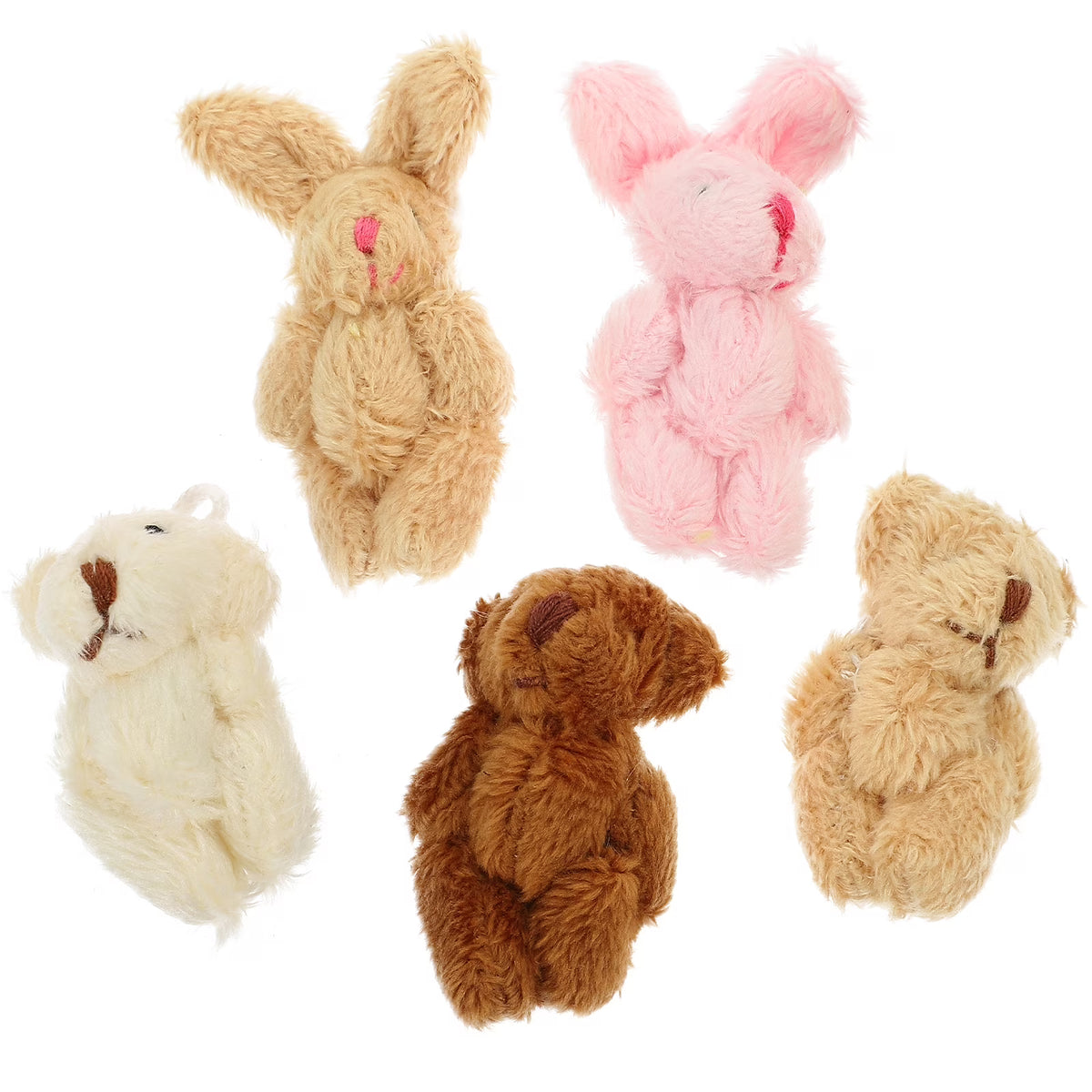 5pcs Miniature Plush Doll Figurines J70895