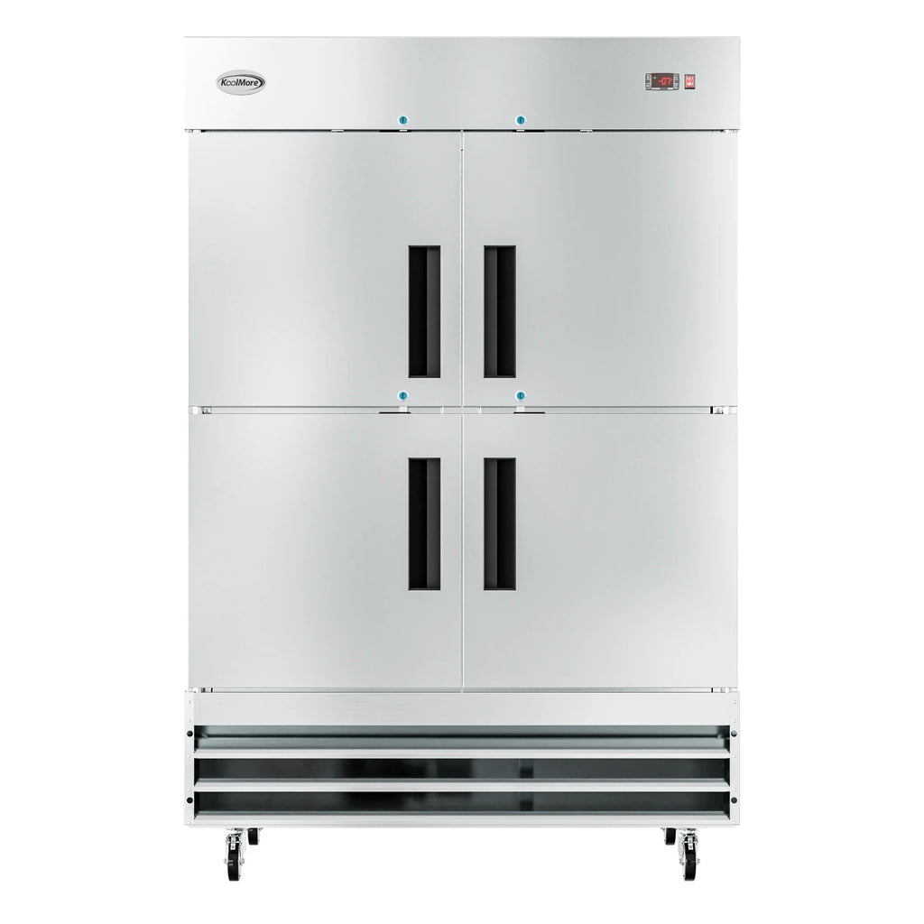 54 in. Commercial Stainless Steel Solid Half Door Reach-In Freezer, 47 cu. ft. M976