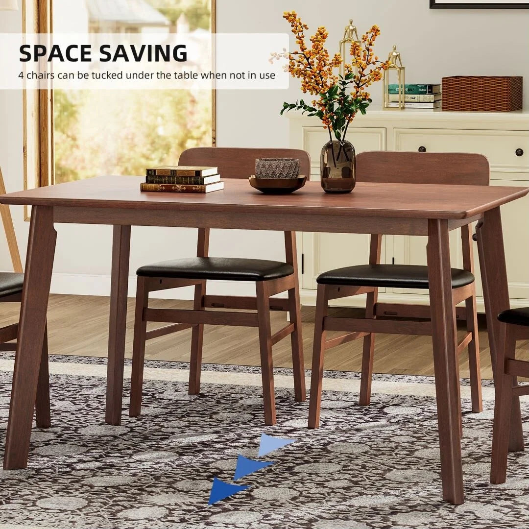 Solid RubberWood 5 Pieces Dining Table Set G8331