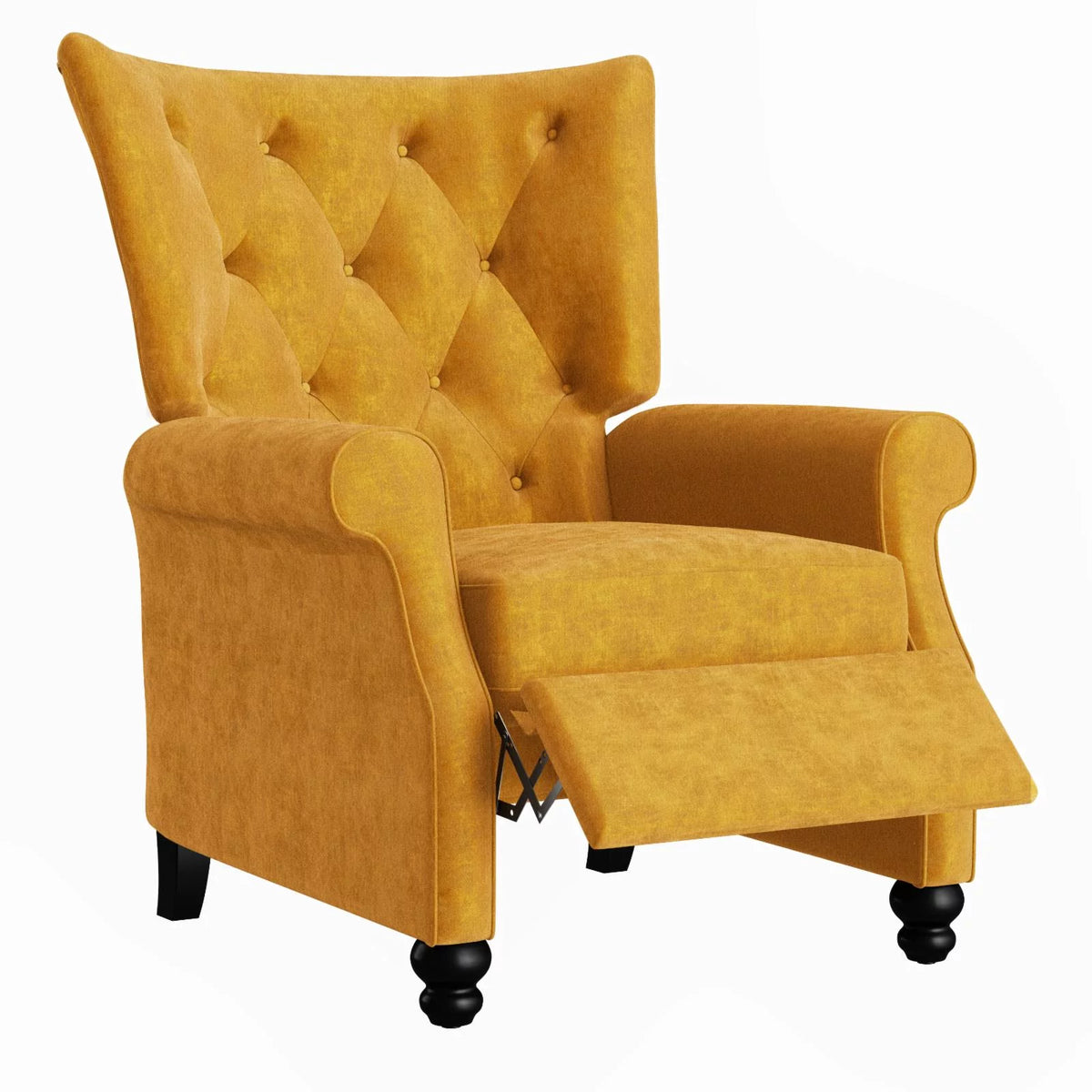 Navy Blue Velvet Push Back Recliner N365