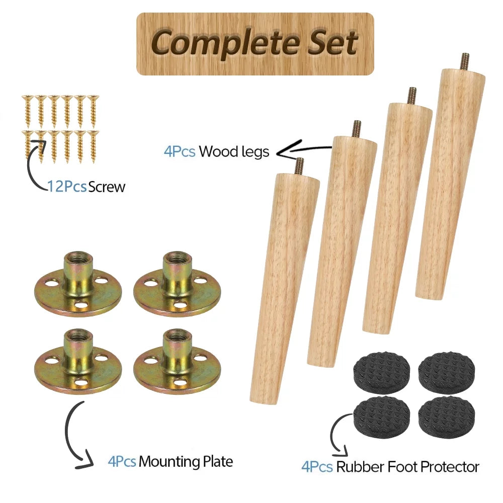 4/6/8 Inch Solid Wood Furniture Legs L3904