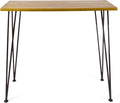 Teak Finish Acacia Wood Bar Table with Iron Frame P539