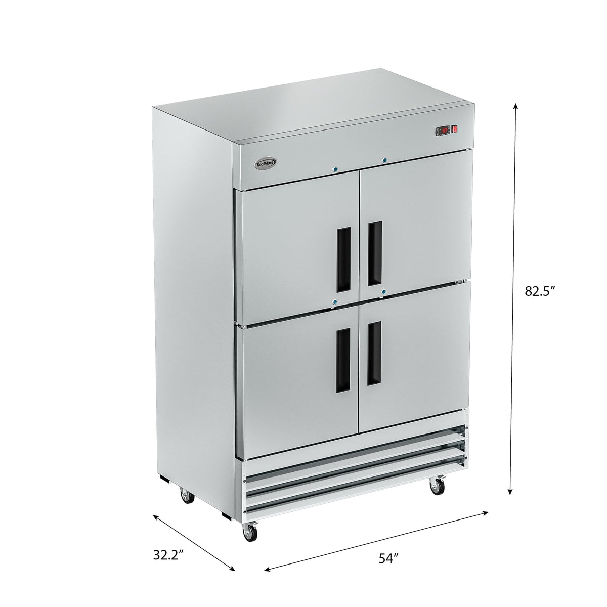 54 in. Commercial Stainless Steel Solid Half Door Reach-In Freezer, 47 cu. ft. M976