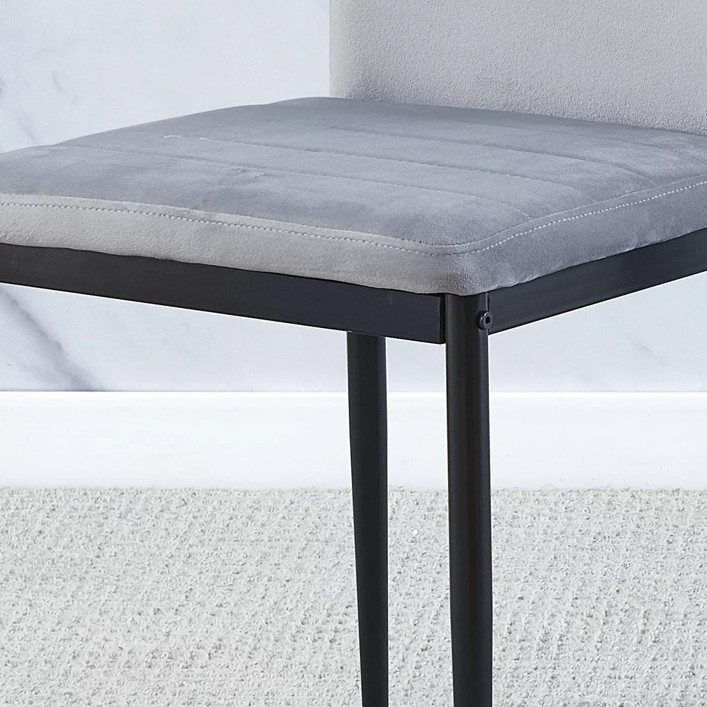 Set of 4 Gray Velvet Upholstered Dining Chairs P701556